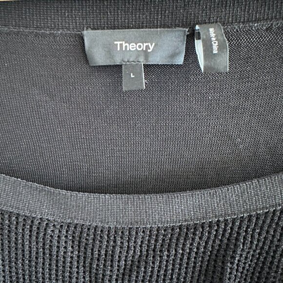 Pointelle Midi Dress in Crepe Knit - Black - Picture 5 of 5